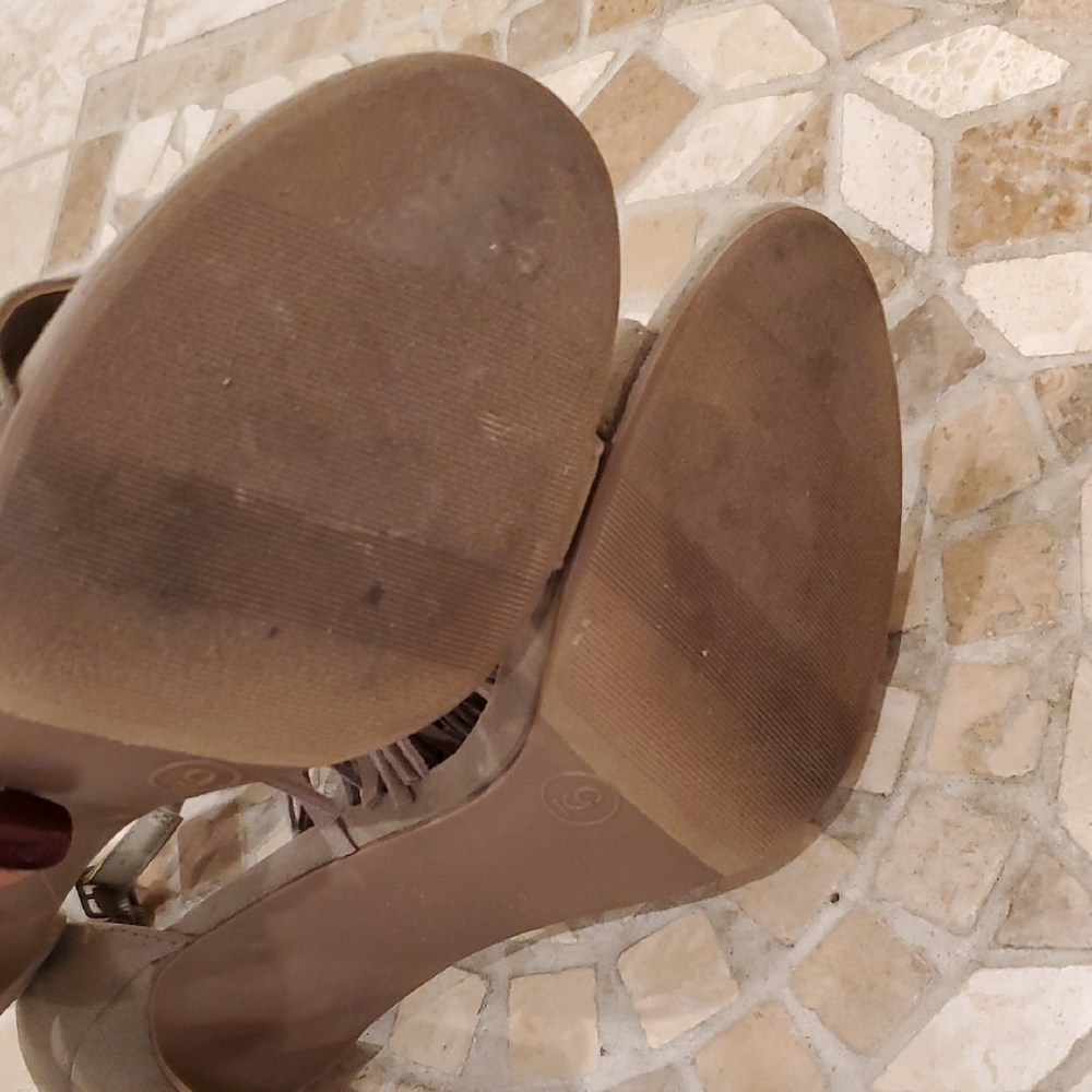Mossimo Supply Co. Taupe Fringe Heels - Picture 4 of 4